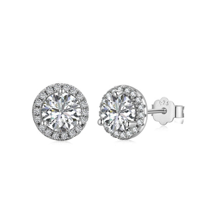 [Revel Jewelry]Classic Princess Round Shape Earrings