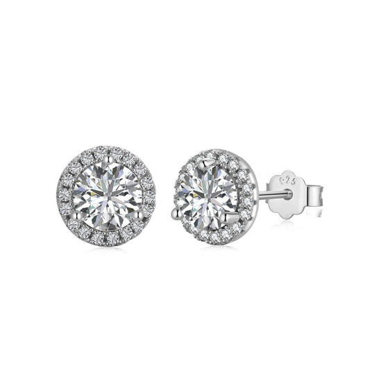 [Revel Jewelry]Classic Princess Round Shape Earrings