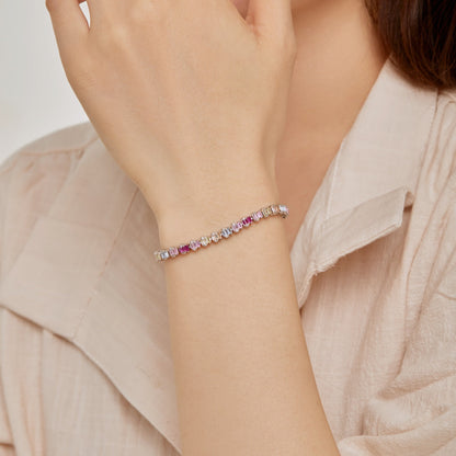 [Revel Jewelry]繊細なカラフルエメラルドカットパーティーブレスレット