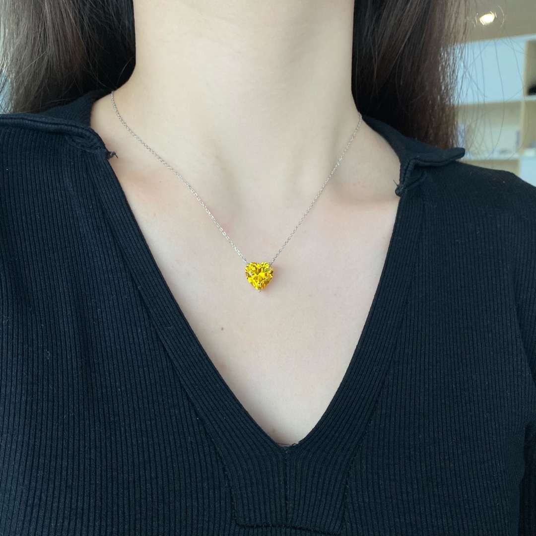 [Revel Jewelry]6.0 carat Radiant Heart Shape Necklace