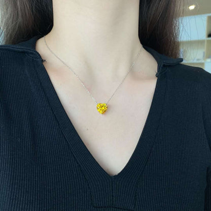 [Revel Jewelry]6.0 carat Radiant Heart Shape Necklace