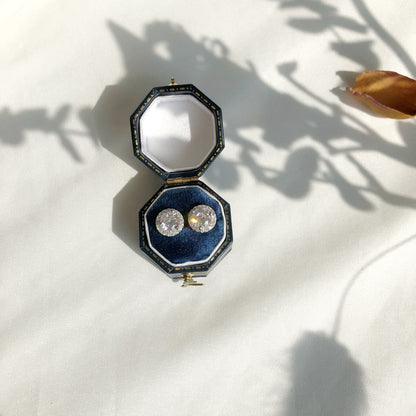[Revel Jewelry]Classic Princess Round Shape Earrings