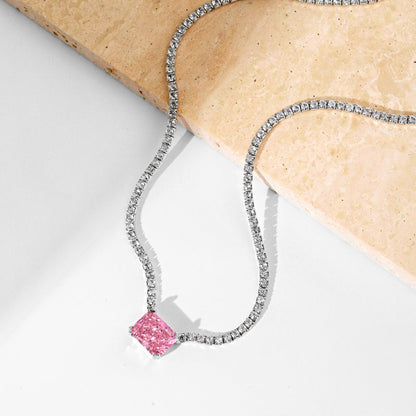 [Revel Jewelry]4.0 Carat Elegant Radiant Cut Necklace