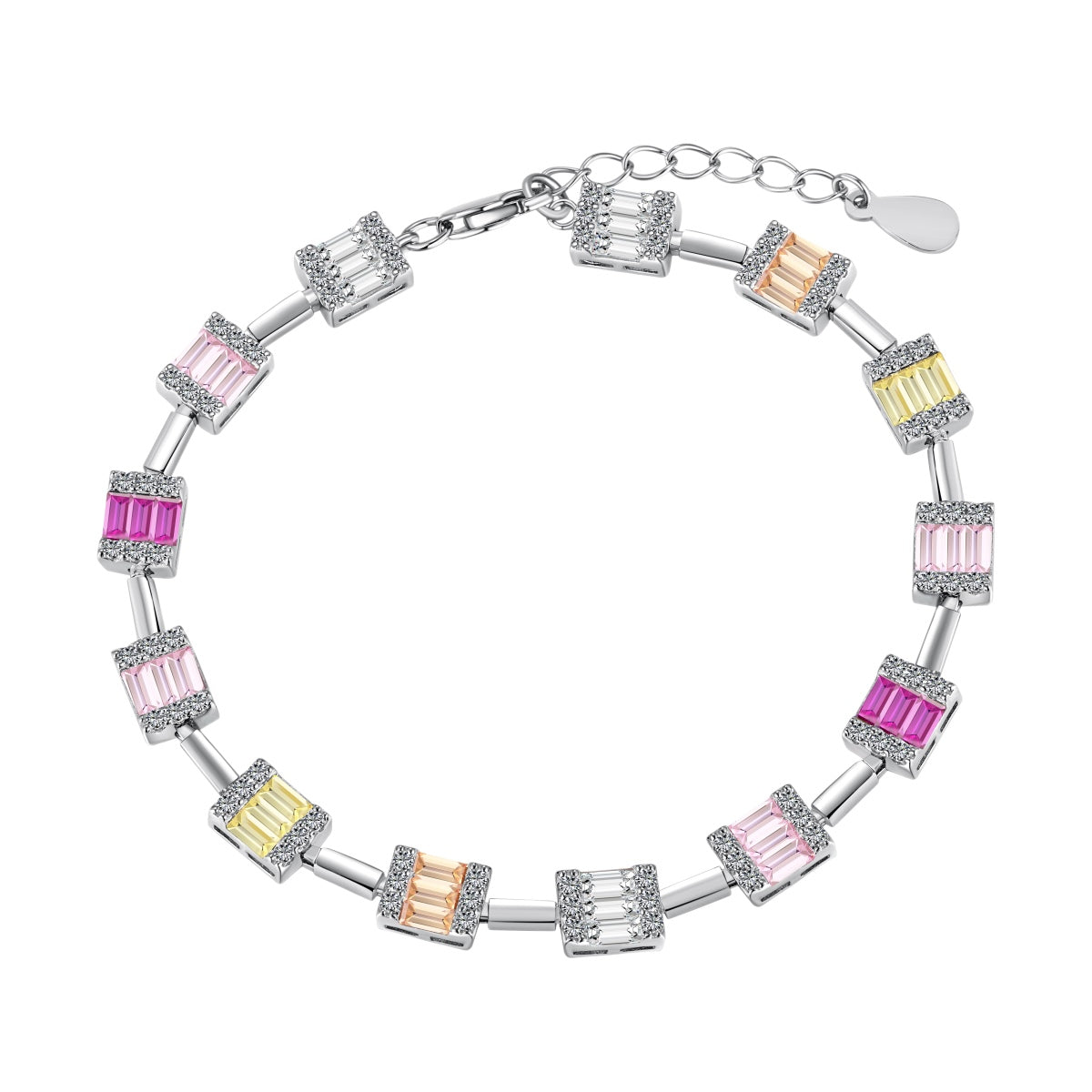 [Revel Jewelry]華奢で魅力的なエメラルドカットデイリーブレスレット