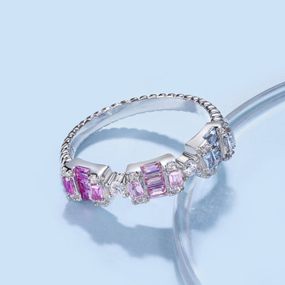 [Revel Jewelry]Unique Colorful Emerald Cut Party Ring