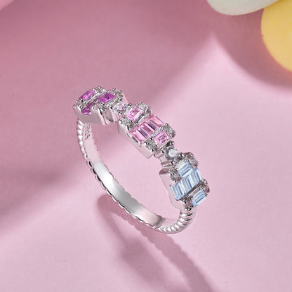 [Revel Jewelry]Unique Colorful Emerald Cut Party Ring