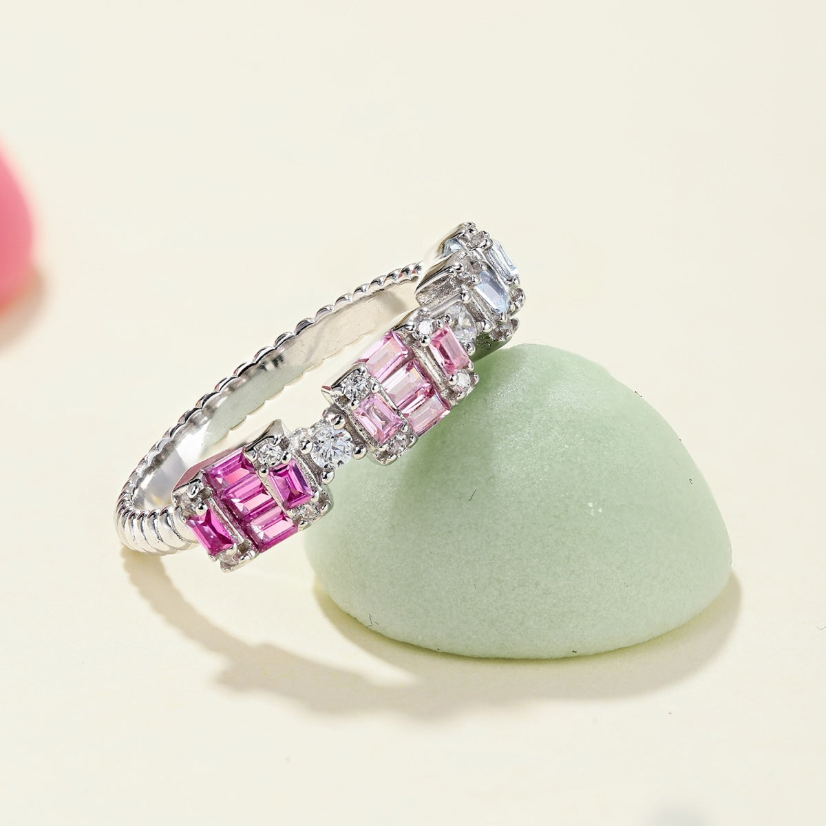[Revel Jewelry]Unique Colorful Emerald Cut Party Ring