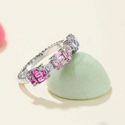 [Revel Jewelry]Unique Colorful Emerald Cut Party Ring