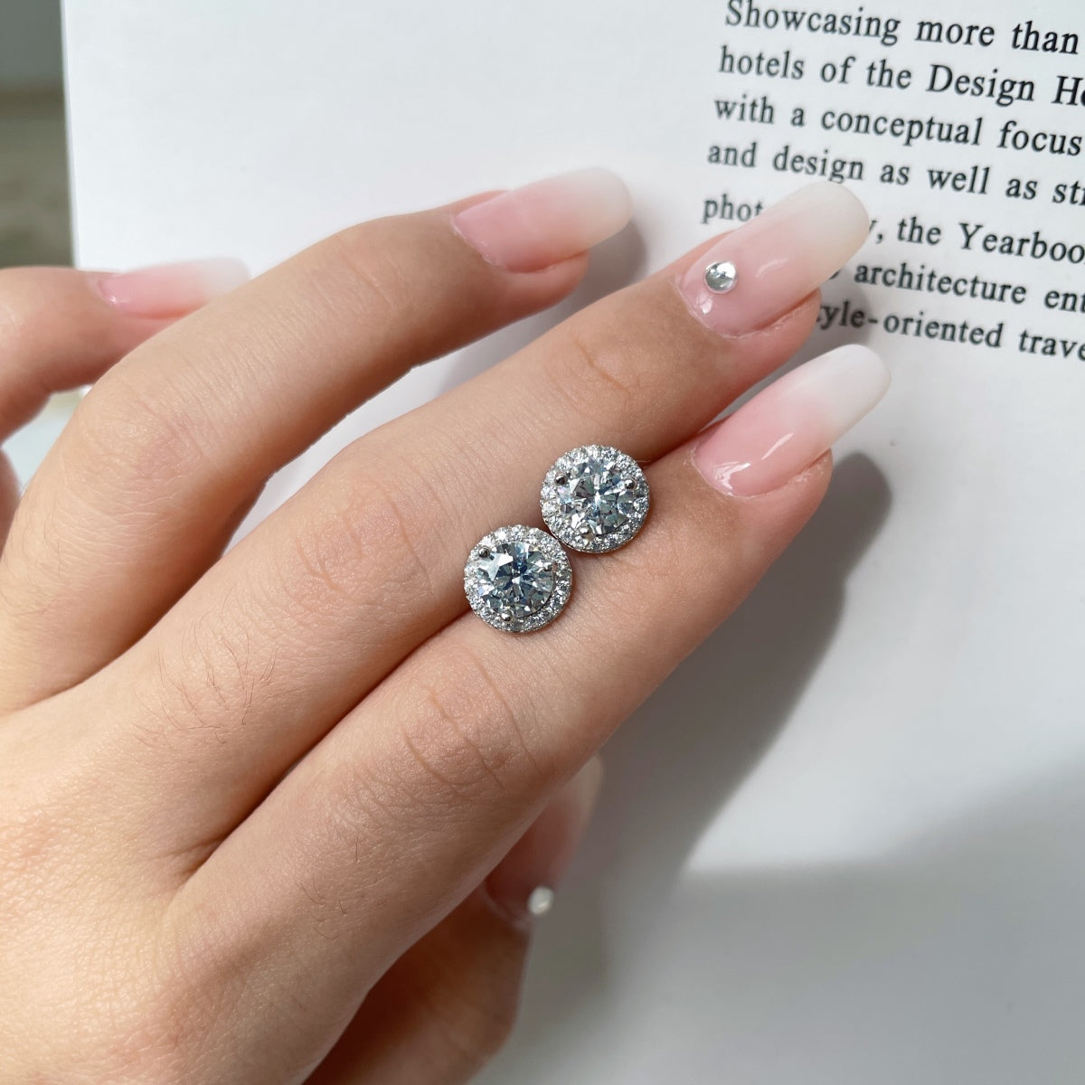 [Revel Jewelry]Classic Princess Round Shape Earrings