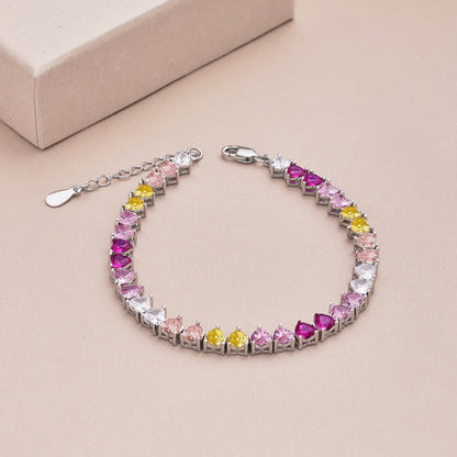 [Revel Jewelry]ラグジュアリーカラフルロマンチックハート型ラバーブレスレット