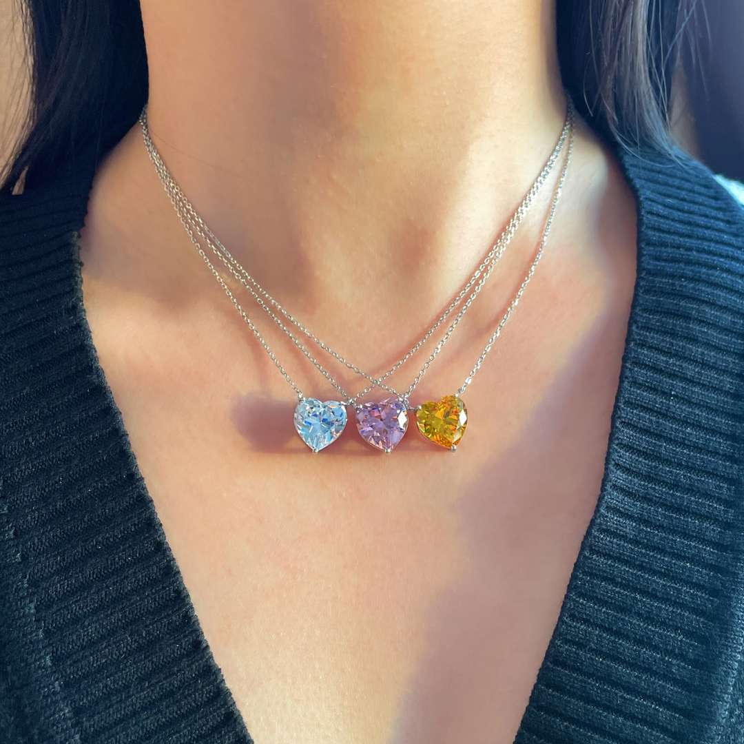 [Revel Jewelry]6.0 carat Radiant Heart Shape Necklace