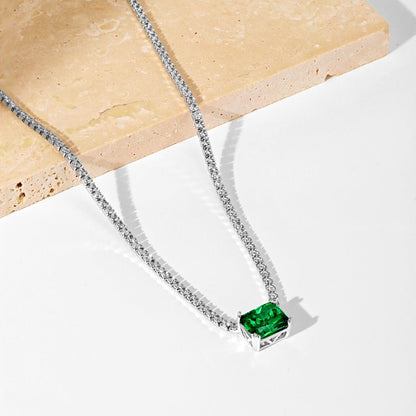 [Revel Jewelry]4.0 Carat Elegant Radiant Cut Necklace