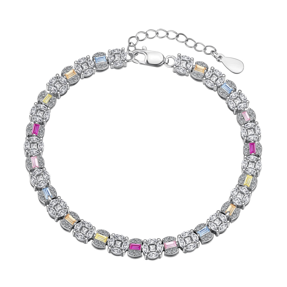 [Revel Jewelry]光り輝くラディアント・マルチカット デイリーブレスレット