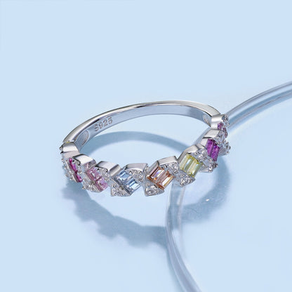 [Revel Jewelry]Delicate Vibrant Emerald Cut Daily Ring
