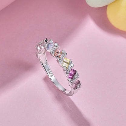 [Revel Jewelry]Delicate Vibrant Emerald Cut Daily Ring