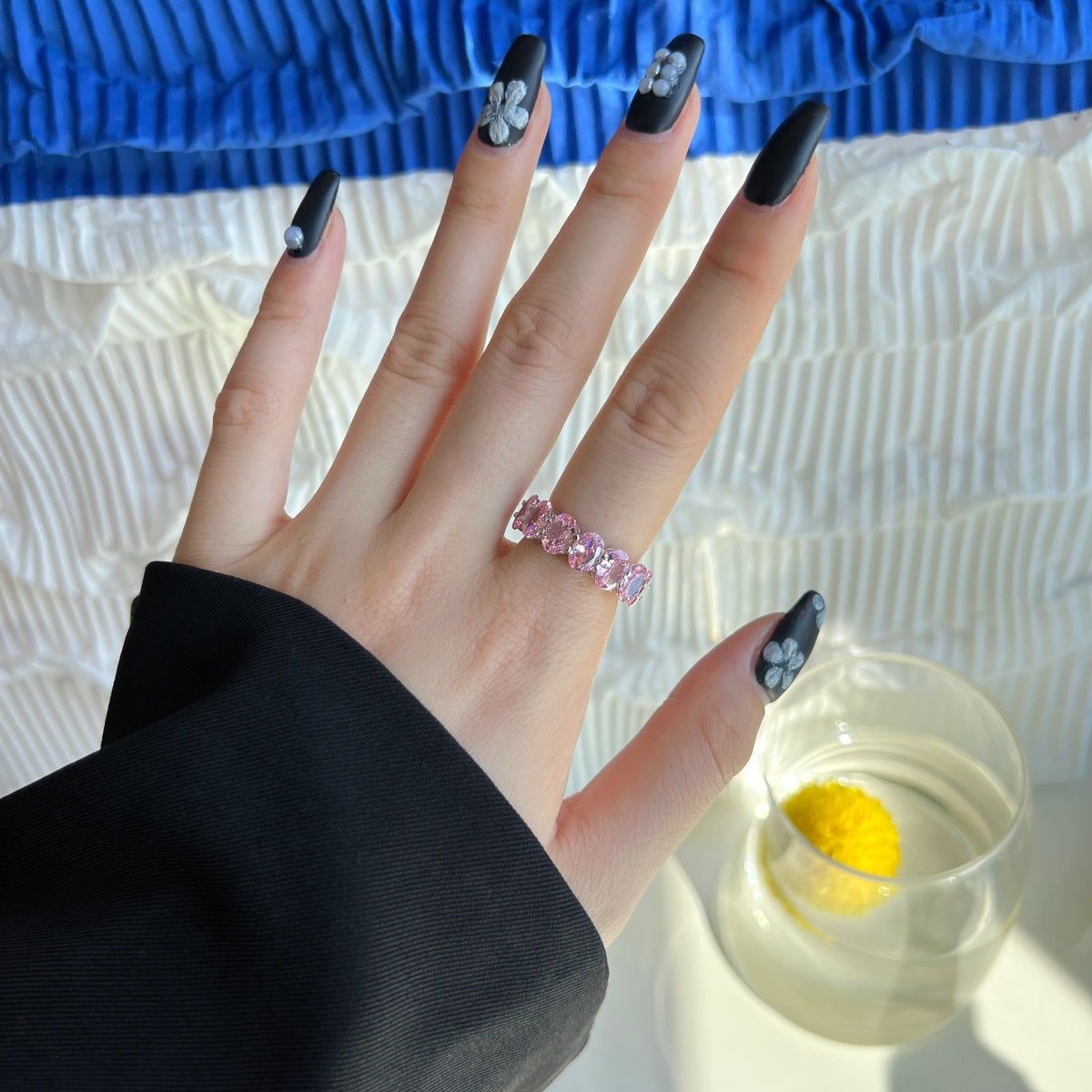 [Revel Jewelry]Dainty Elongated Cushion Cut Tennis Ring