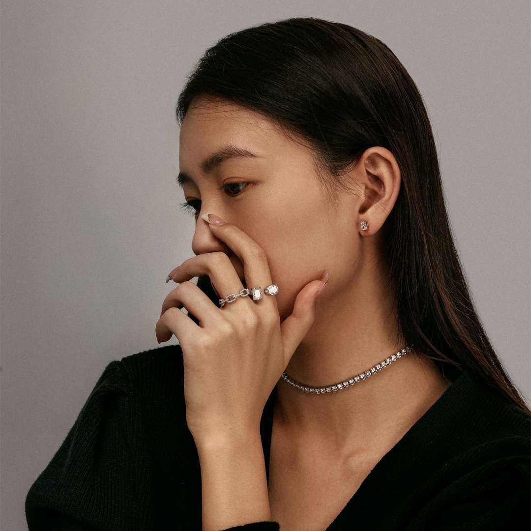 [Revel Jewelry]Elegant Tennis Chain Necklace