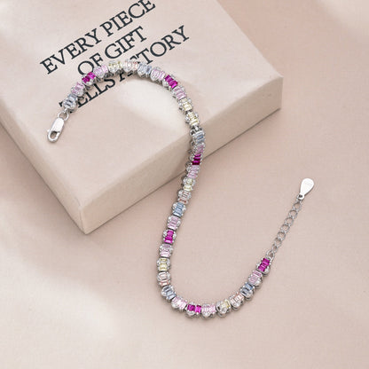 [Revel Jewelry]繊細なカラフルエメラルドカットパーティーブレスレット