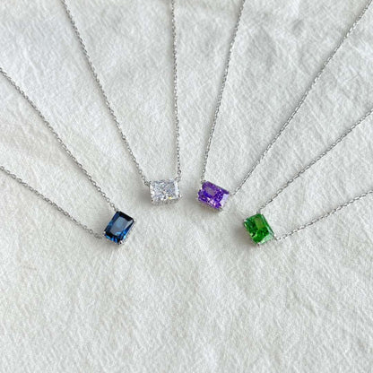 [Revel Jewelry]Luxurious Square Shape Colorful Necalack