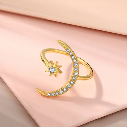 [Revel Jewelry]Eternity Moon & Star Ring