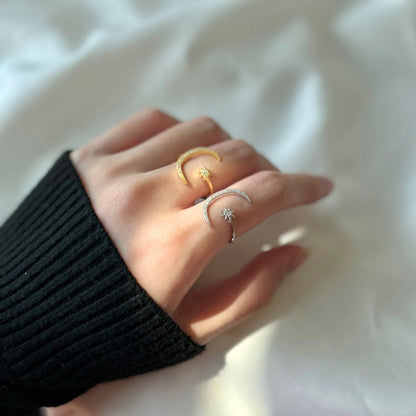 [Revel Jewelry]Eternity Moon & Star Ring
