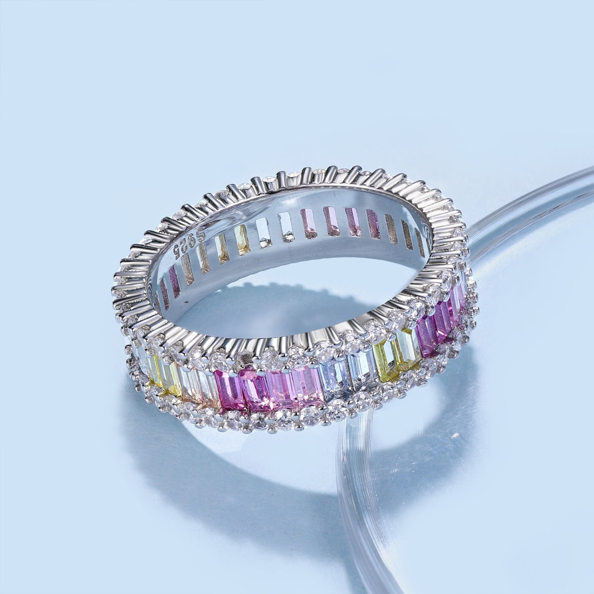 [Revel Jewelry]Dainty Kaleidoscopic Emerald Cut Daily Ring
