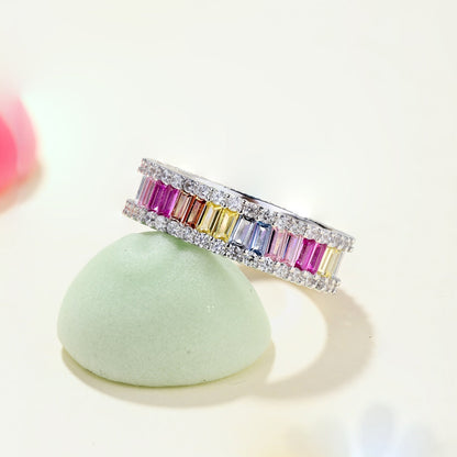 [Revel Jewelry]Dainty Kaleidoscopic Emerald Cut Daily Ring
