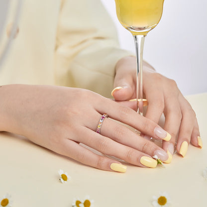 [Revel Jewelry]Dazzling Lustrous Round Cut Tennis Ring