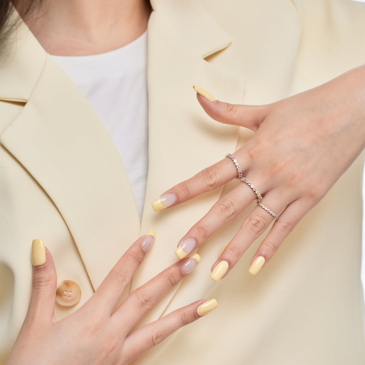 [Revel Jewelry]Dazzling Lustrous Round Cut Tennis Ring