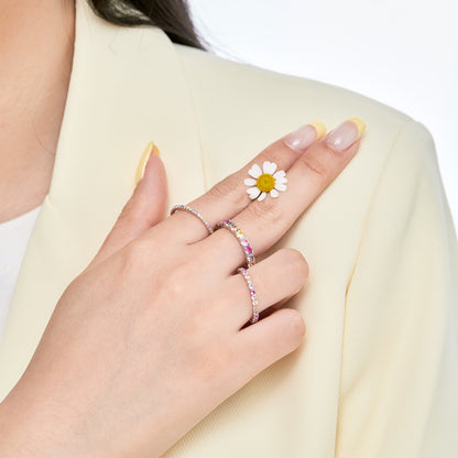 [Revel Jewelry]Dazzling Lustrous Round Cut Tennis Ring