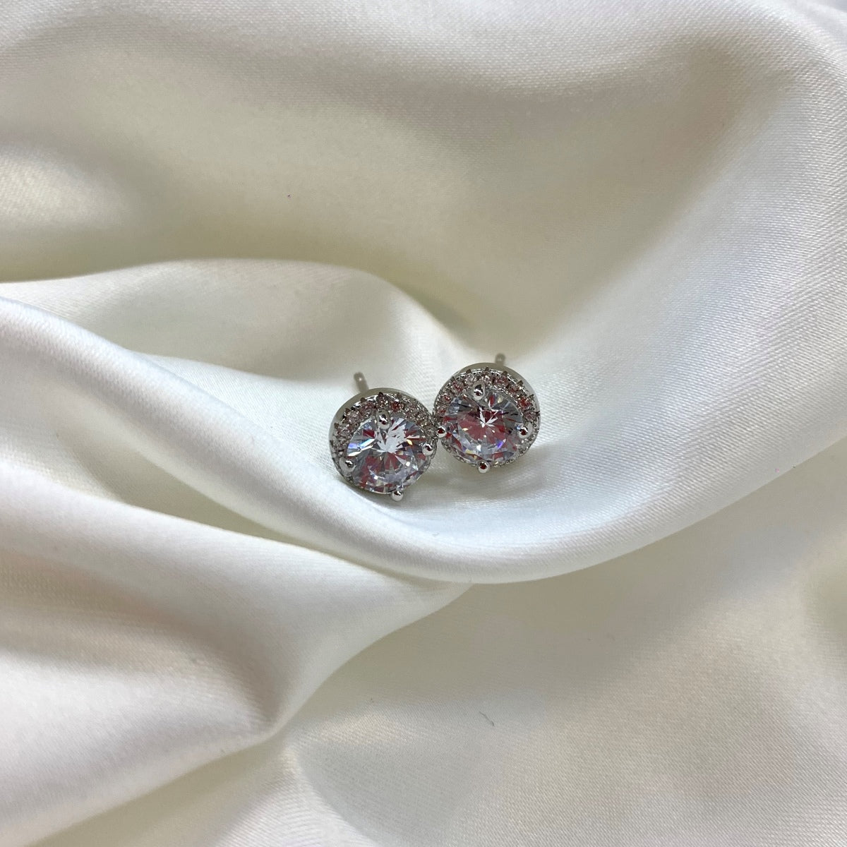 [Revel Jewelry]Classic Princess Round Shape Earrings