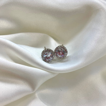 [Revel Jewelry]Classic Princess Round Shape Earrings