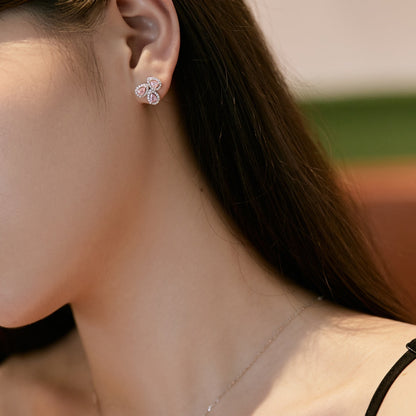 [Revel Jewelry]Ornate Flower Shape Pear Cut Lover Earrings