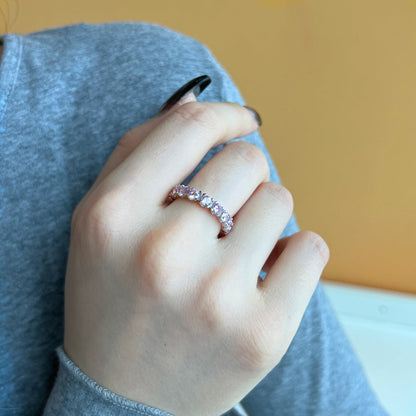 [Revel Jewelry]Eternity Round Cut Tennis Ring