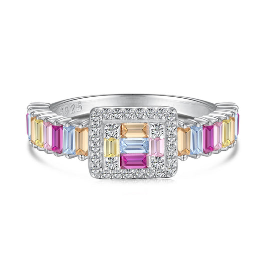 [Revel Jewelry]Exquisite Colorful Radiant Cut Party Ring