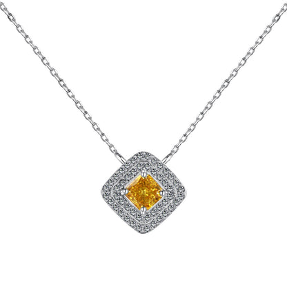 [Revel Jewelry]Funkelnde Asscher-Schliff-Halskette