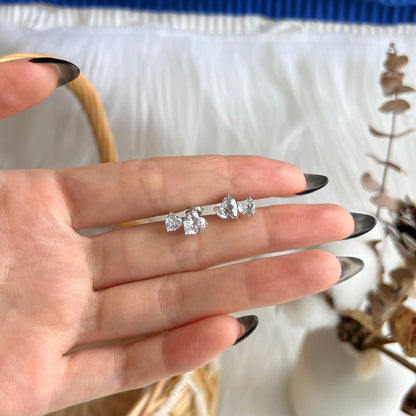 [Revel Jewelry]Double Heart-Shape Classic Princess Style Earrings
