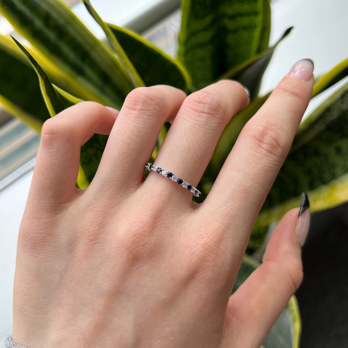 [Revel Jewelry]Exquisite Colorful Round Cut Tennis Ring
