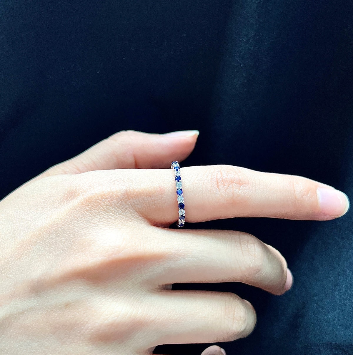 [Revel Jewelry]Exquisite Colorful Round Cut Tennis Ring