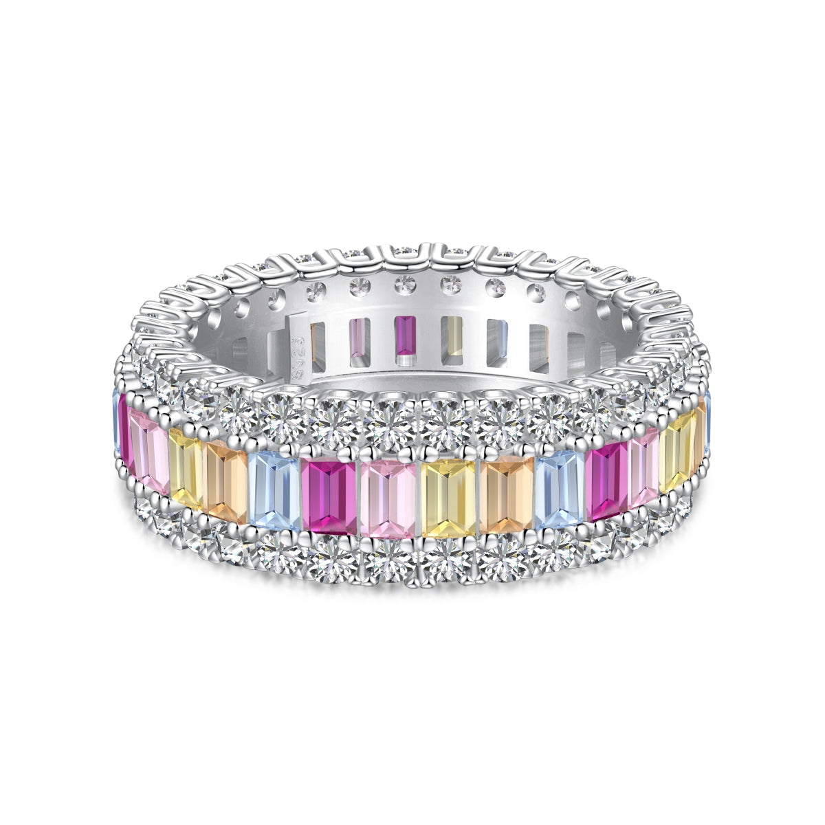 [Revel Jewelry]Zarter farbenfroher Radiant-Schliff Alltagsring