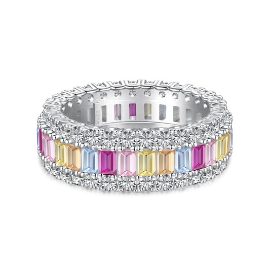 [Revel Jewelry]Dainty Colorful Radiant Cut Daily Ring