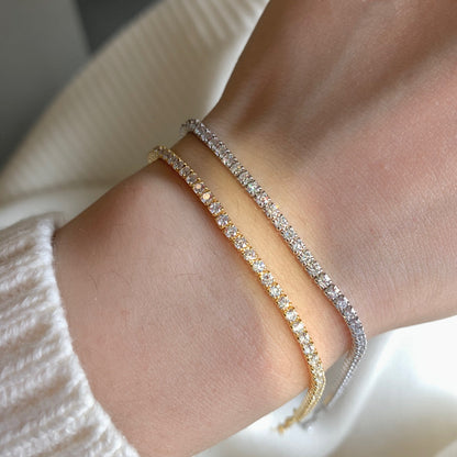 [Revel Jewelry]Radiant Shinning Princess Cut Tennis Bracelet