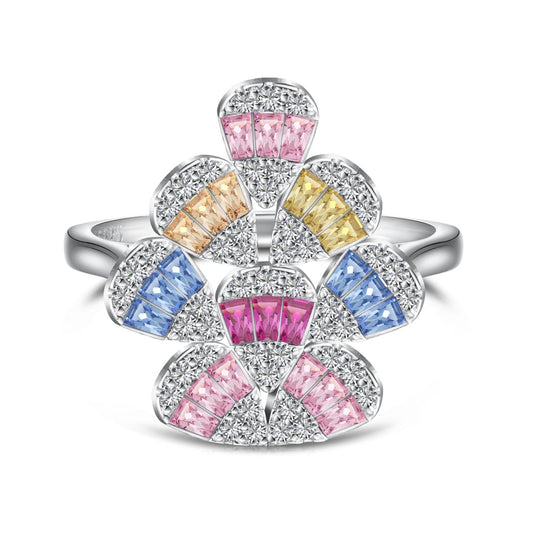 [Revel Jewelry]Sparkling Colorful Water Drop Shape Daily Ring