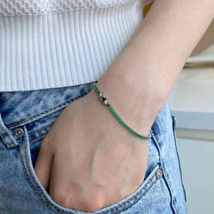 [Revel Jewelry] デイリー向けラウンドカットカラフルブレスレット