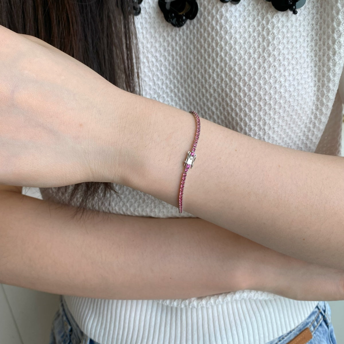 [Revel Jewelry] デイリー向けラウンドカットカラフルブレスレット