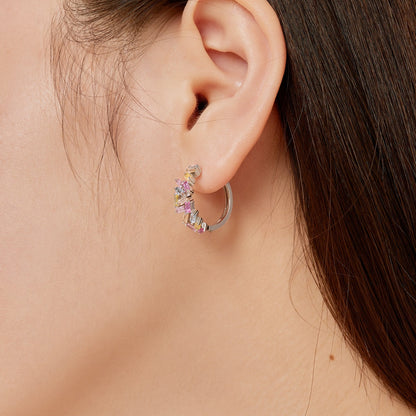 [Revel Jewelry]Dazzling Colorful Emerald Cut Daily Earrings