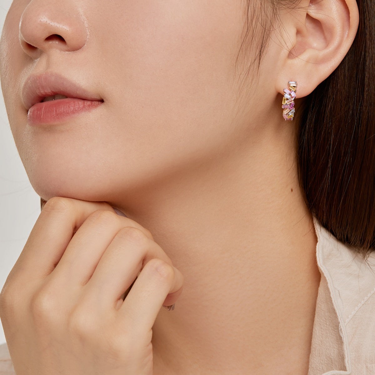 [Revel Jewelry]Dazzling Colorful Emerald Cut Daily Earrings