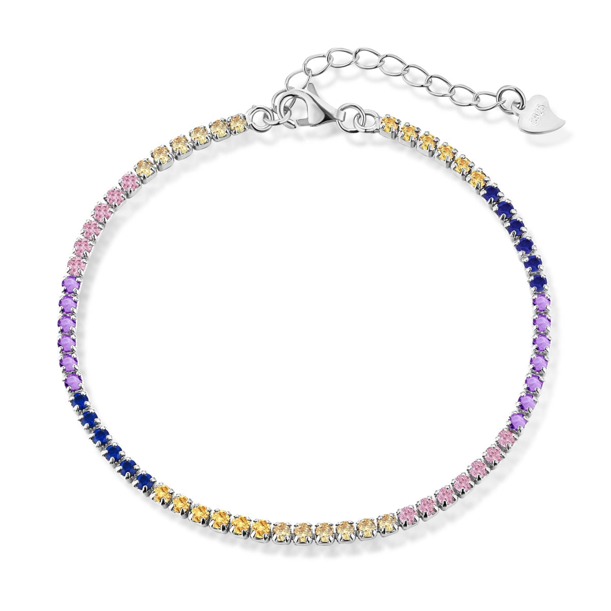 [Revel Jewelry]Radiant Shinning Princess Cut Tennis Bracelet