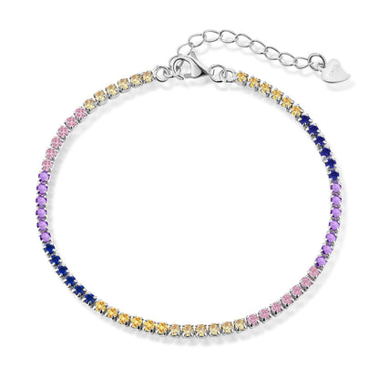 [Revel Jewelry]Radiant Shinning Princess Cut Tennis Bracelet