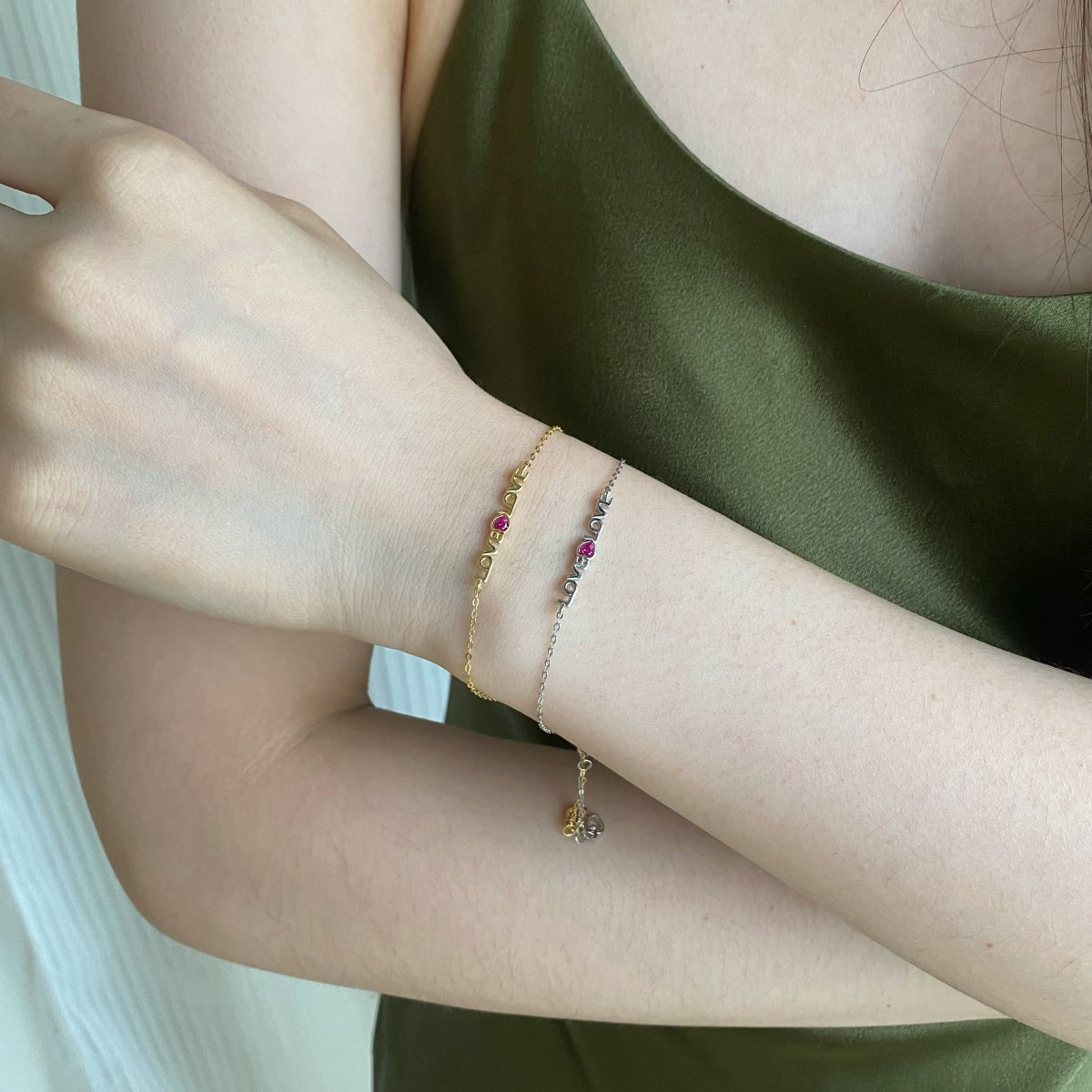 [Revel Jewelry]ロマンチックなハート型カップルブレスレット